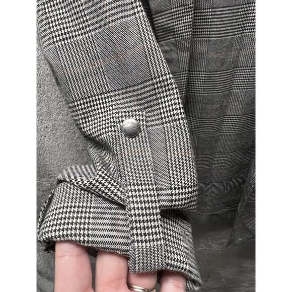 Stradivarius Women's Small Open Front Long Sleeve Blazer Houndstooth Herringbone - Picture 2 of 9